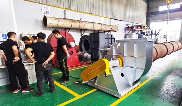 軟石智能盧驗收化纖定型設(shè)備配套離心風(fēng)機3